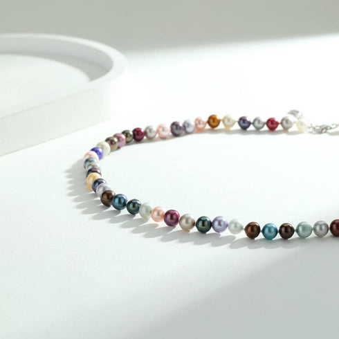 Dyed Multicolour Freshwater Pearl Necklace - House Of Pearls